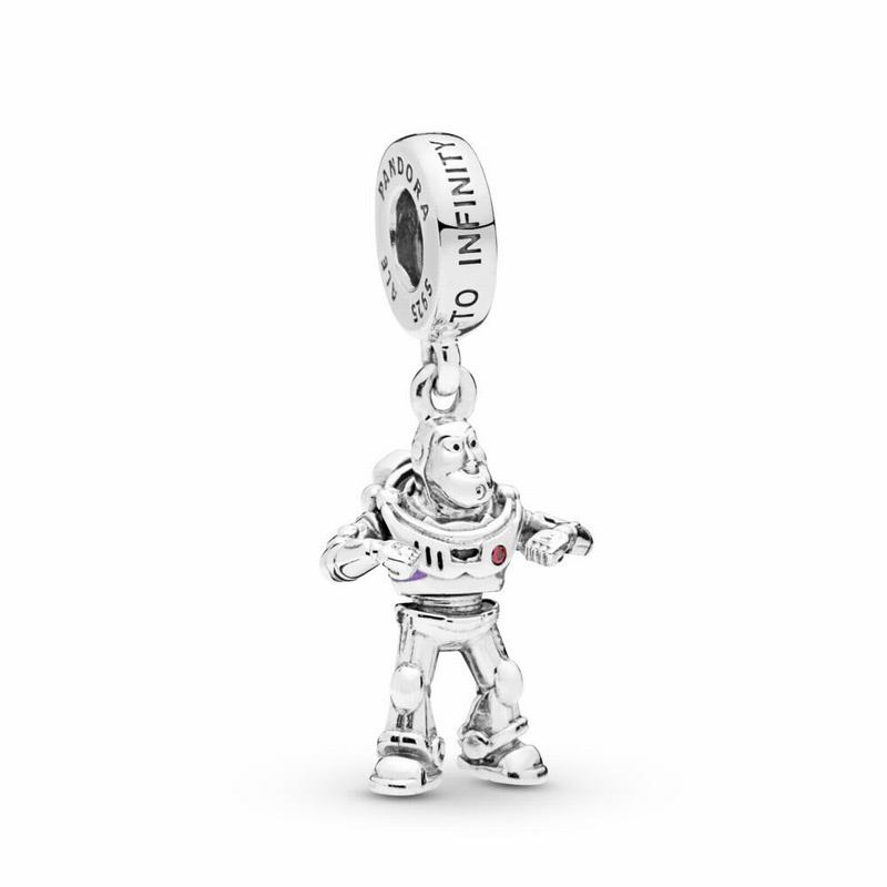 Pandora Disney Pixar, Toy Story, Buzz Lightyear Dangle Charm Ireland - Sterling Silver/Enamel/Purple